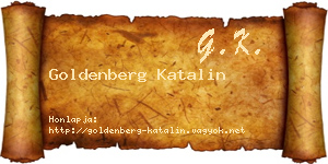 Goldenberg Katalin névjegykártya